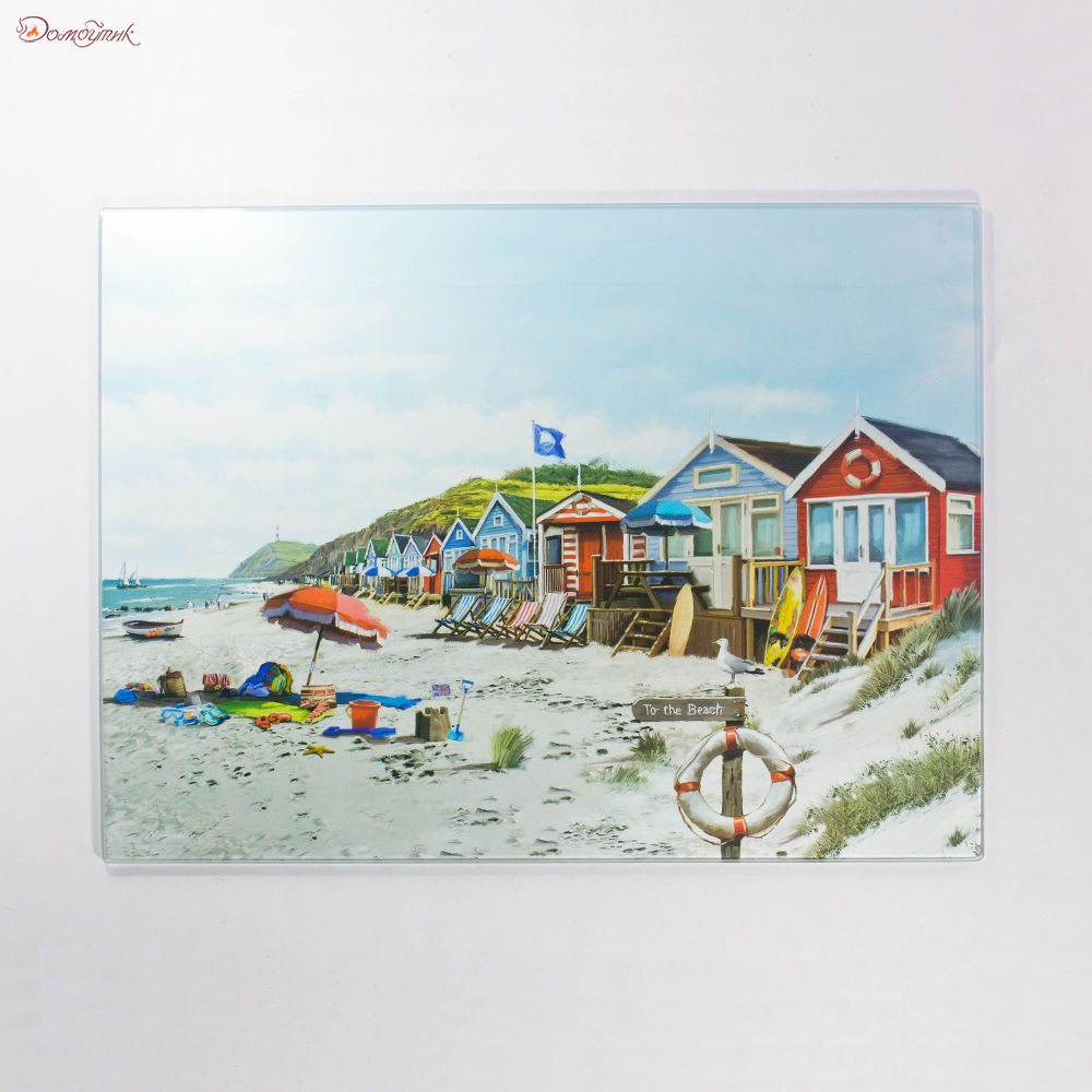 Доска разделочная стеклянная "Солнечный Пляж" 40х30 см - фото 1