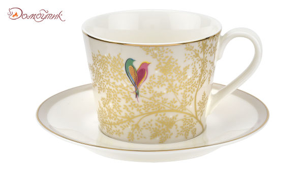 Чашка чайная с блюдцем Portmeirion "Сара Миллер.Челси" 200мл (светло-серая)