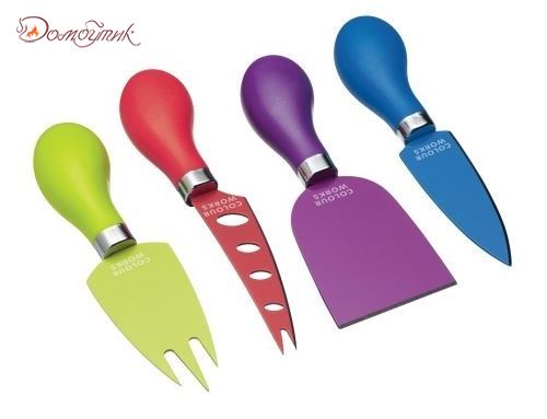 Нож для сыра,  набор 4 шт, Colourworks Brights - фото 1