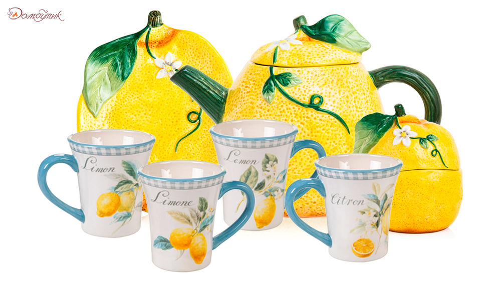 Сервиз чайный Certified Int. "Лимоны" на 4 персоны 7 предметов - фото 1