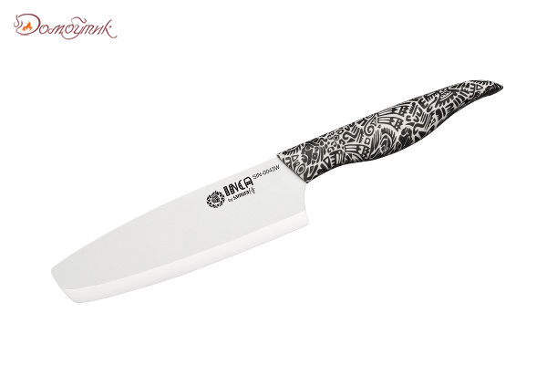 Нож кухонный "Samura Inca" накири 165 мм, белая циркониевая керамика