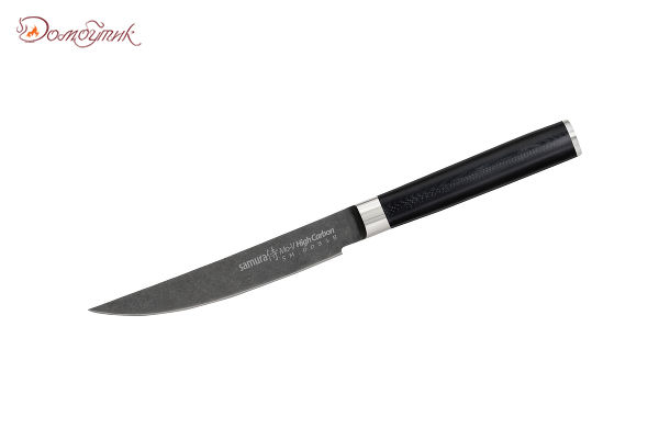 Нож кухонный "Samura Mo-V Stonewash" для стейка 120 мм, G-10