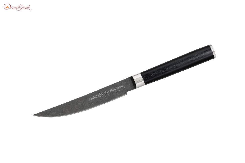 Нож кухонный "Samura Mo-V Stonewash" для стейка 120 мм, G-10 - фото 1