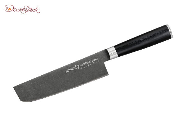 Нож кухонный "Samura Mo-V Stonewash" накири 167 мм, G-10