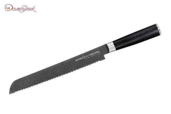 Нож кухонный "Samura Mo-V Stonewash" для хлеба 230 мм, G-10