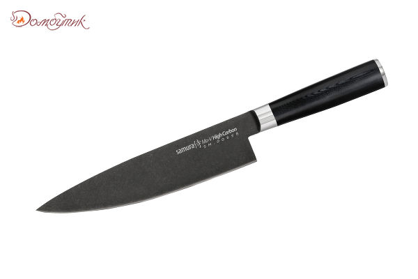 Нож кухонный "Samura Mo-V Stonewash" Шеф 200 мм, G-10