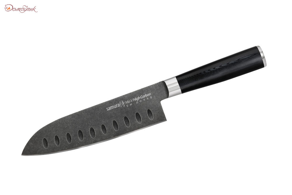 Нож кухонный "Samura Mo-V Stonewash" Сантоку 180 мм, G-10 - фото 1