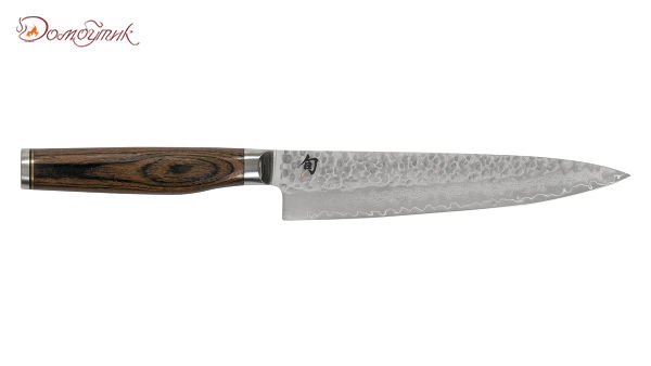 Нож кухонный "Шан Премьер" 16,5см, ручка дерева пакка, Kai