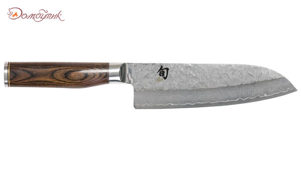 Нож Сантоку "Шан Премьер" 18см, ручка дерева пакка, Kai