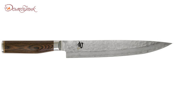 Нож для нарезки "Шан Премьер" 24см, ручка дерева пакка, Kai