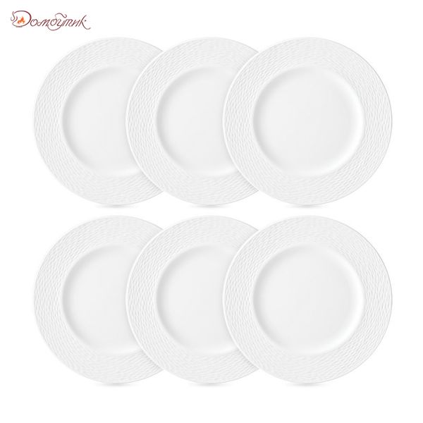 Набор из 6 тарелок закусочных 24 см "Текстура", Lenox - фото 1