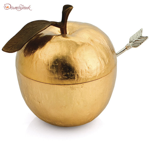 Банка для меда Michael Aram "Золотое яблоко" 11см (золотистая)