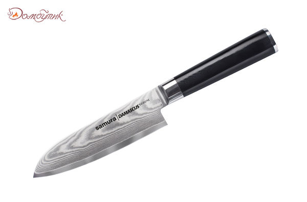 Нож кухонный "Samura DAMASCUS" Сантоку 145 мм, дамаск 67 слоев