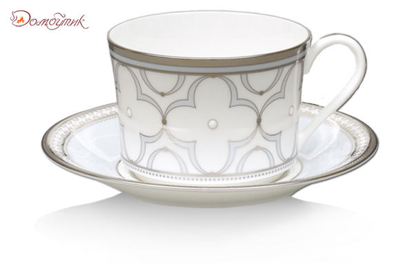 Чашка чайная 250 мл с блюдцем "Трефолио,платиновый кант", Noritake