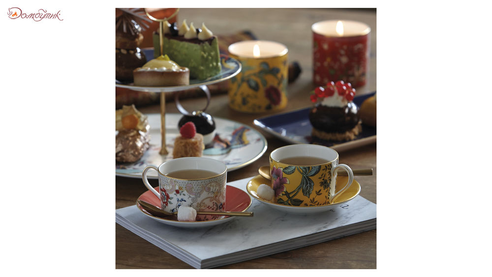Чашка чайная с блюдцем Wedgwood Вандерласт Цветы 150мл - фото 2