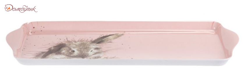 Поднос прямоугольный с ручками Pimpernel Забавная фауна. Пушистый кролик 38,5х16,5см - фото 3