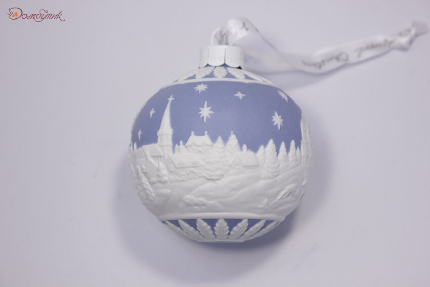 Украшение новогоднее - шар Wedgwood Рождество Снег в ночи 8,2х7,6 см - фото 3