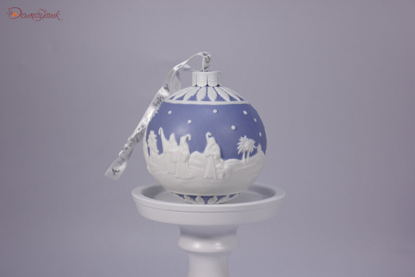 Украшение новогоднее Wedgwood "Рождество", Шар 7,6 см, голубой - фото 4