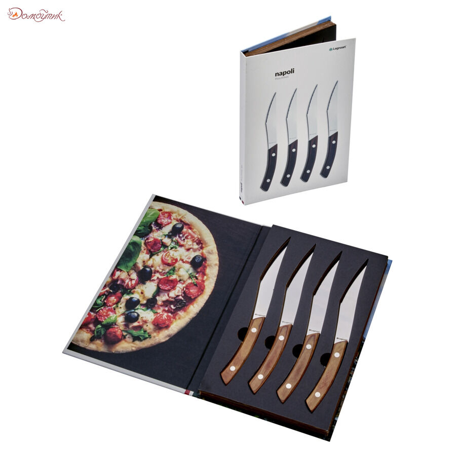 Набор ножей для стейка и пиццы Legnoart Napoli, 4 шт, ручка из светлого дерева - фото 3