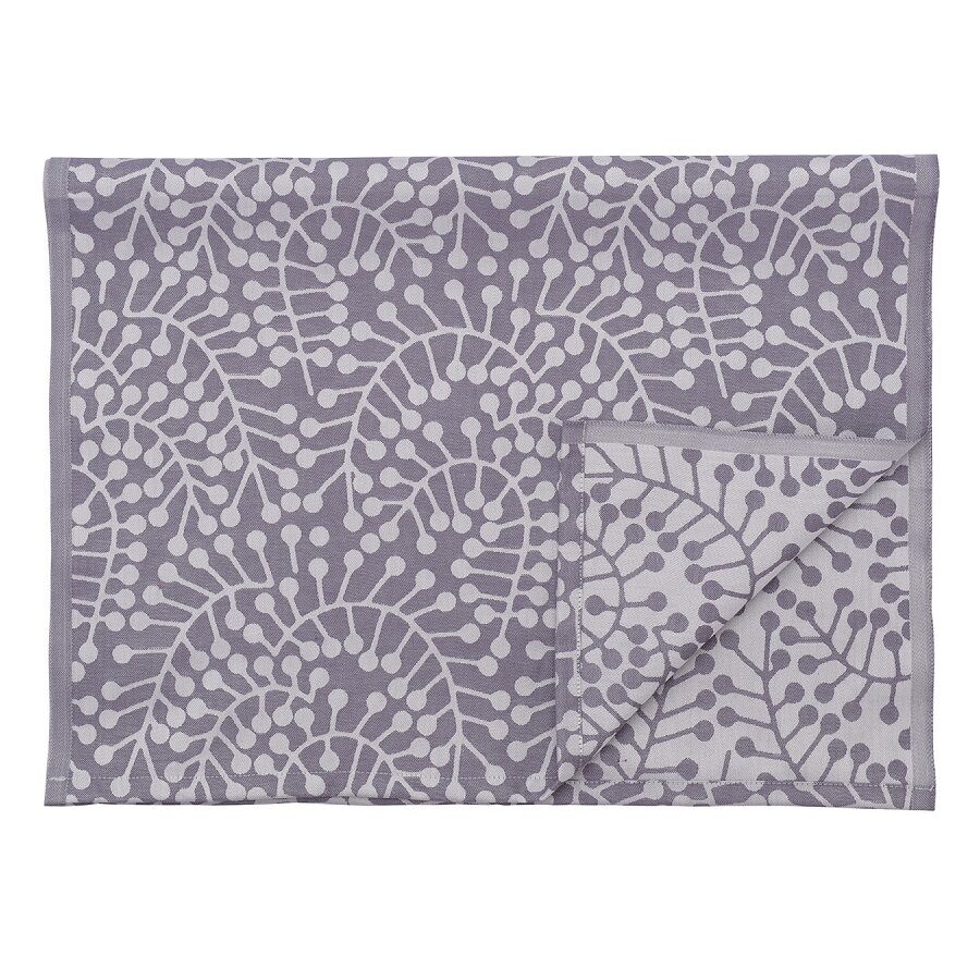 Дорожка из хлопка фиолетово-серого цвета с рисунком Спелая смородина, Scandinavian touch, 53х150см - фото 2