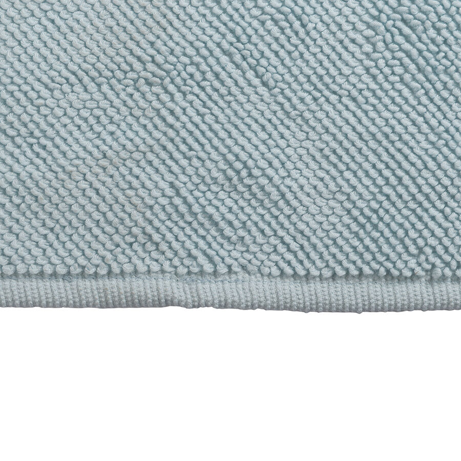 Коврик для ванной ворсовый из чесаного хлопка голубого цвета из коллекции Essential, 50х80 см - фото 2