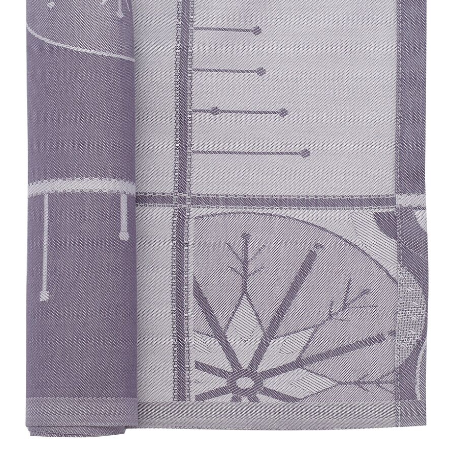 Салфетка из хлопка фиолетово-серого цвета с рисунком Ледяные узоры, New Year Essential, 53х53см - фото 3