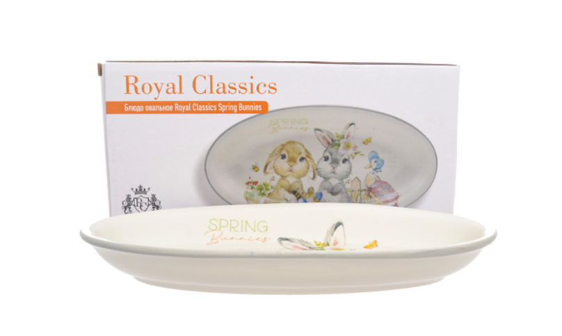 Блюдо овальное Royal Classics Spring Bunnies 28,2*14,5*3,5 см - фото 3