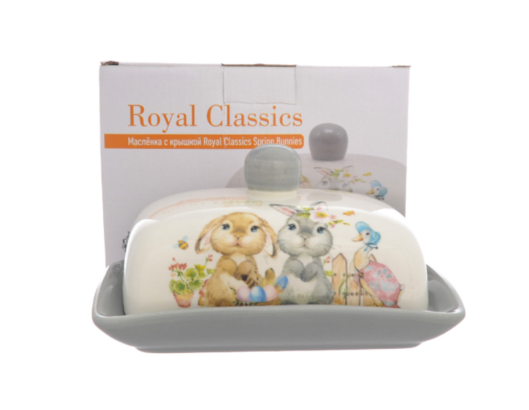 Маслёнка с крышкой Royal Classics Spring Bunnies 17*12,5*8,3 см - фото 3