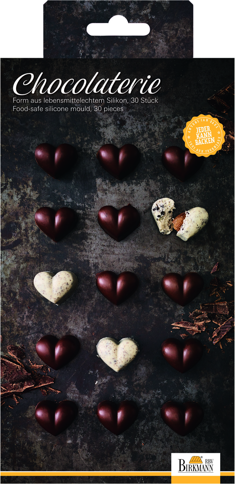 Набор форм для шоколадных конфет и пралине Birkmann Сердечки 21x11,5 см, силикон, 2 шт, 30 конфет - фото 2
