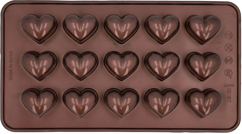 Набор форм для шоколадных конфет и пралине Birkmann Сердечки 21x11,5 см, силикон, 2 шт, 30 конфет - фото 5