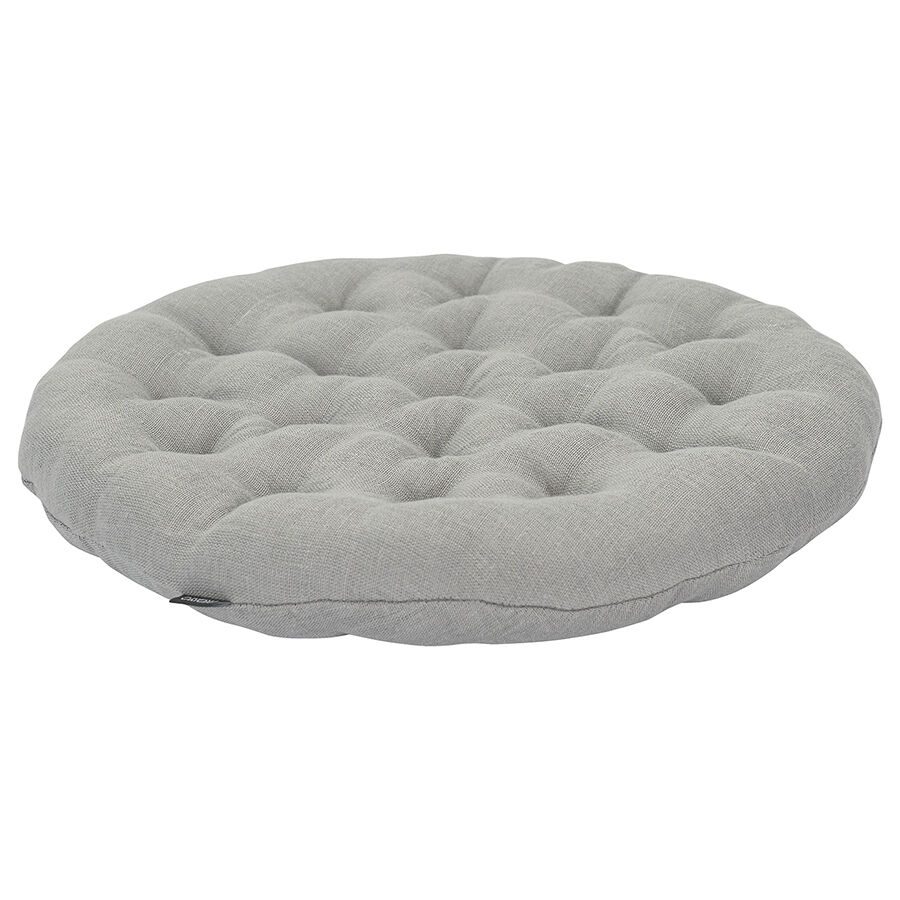 Подушка на стул круглая из стираного льна серого цвета из коллекции Essential, 40х40x4 см - фото 2