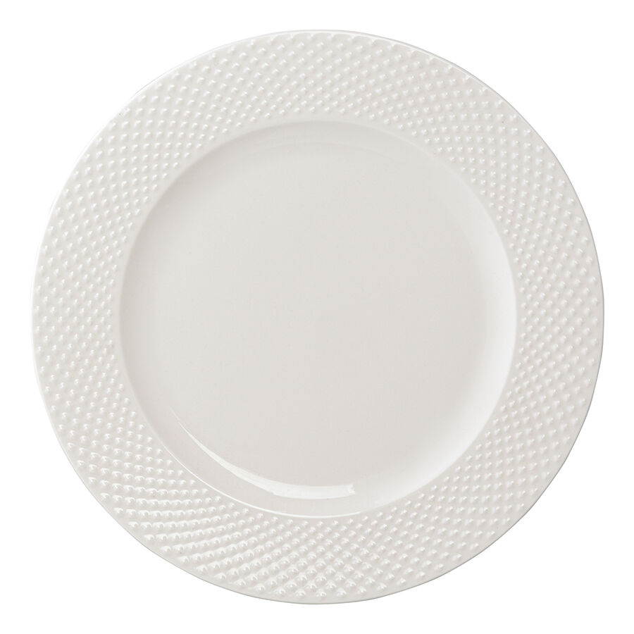 Набор из двух тарелок белого цвета с фактурным рисунком из коллекции Essential, 27см - фото 3