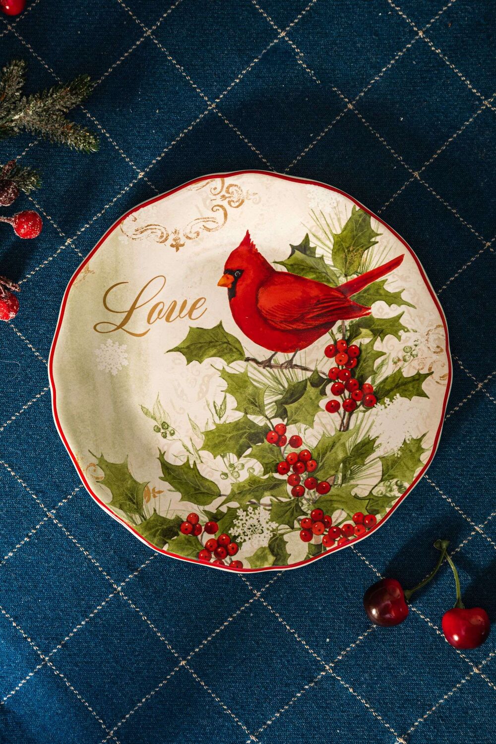Тарелка закусочная Красочная зима Любовь 23 см, керамика, Certified International - фото 2