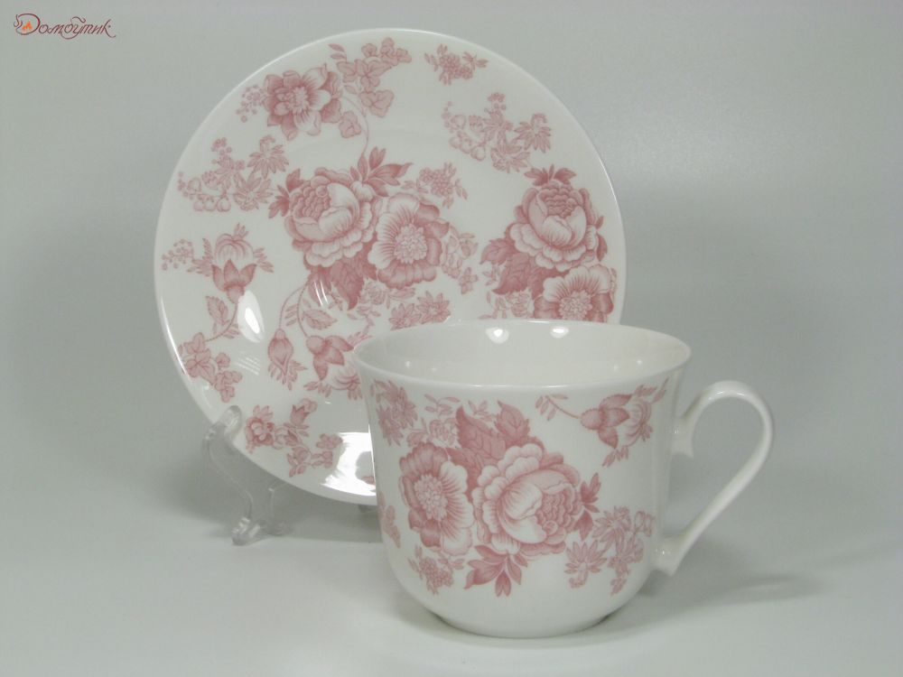 Чайная пара "Викторианская роза" (розовая) 500 мл - фото 7