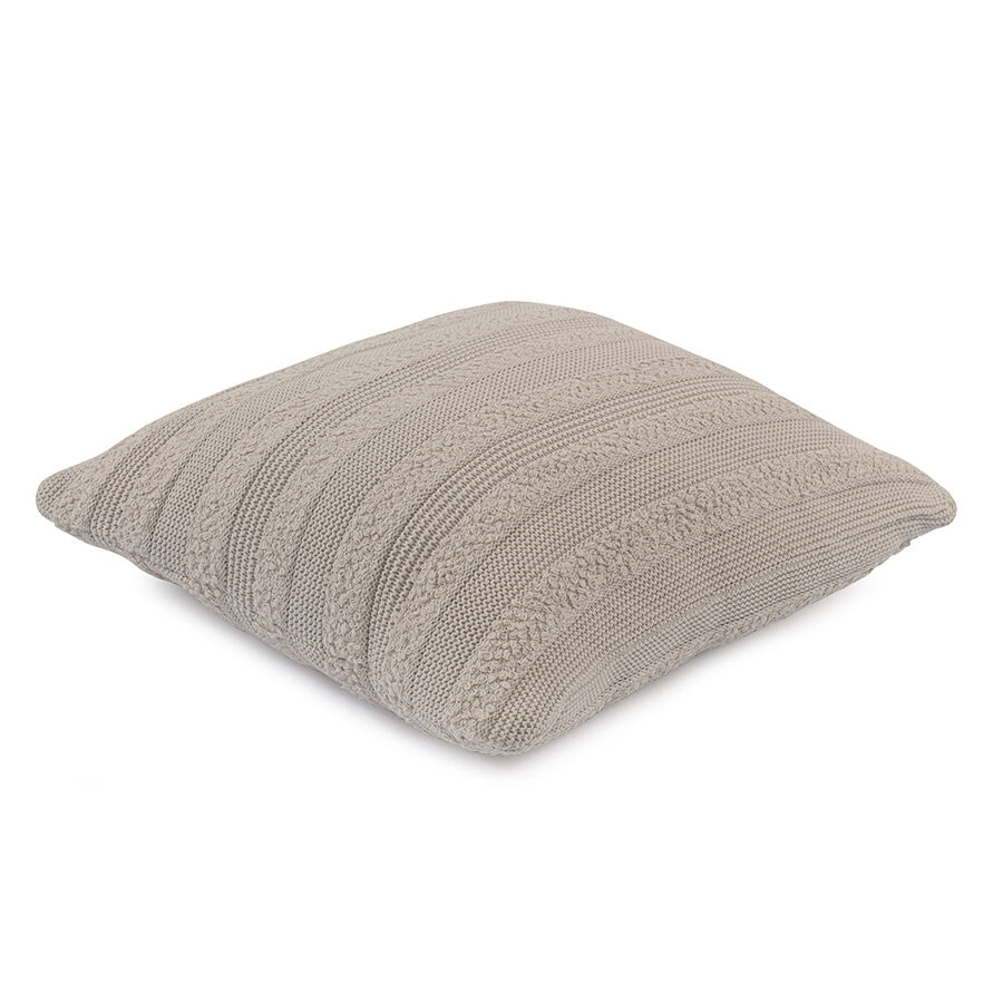 Подушка из хлопка с буклированной вязкой светло-серого цвета из коллекции Essential, 45х45 см - фото 2