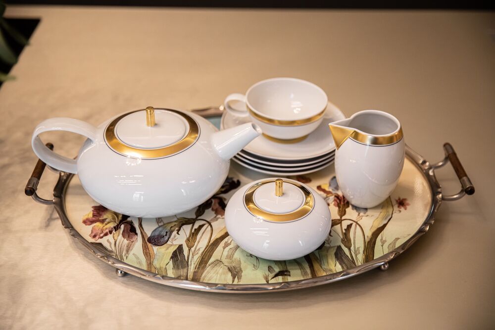 Чашка чайная с блюдцем Vista Alegre Домо Золотой 400 мл, фарфор - фото 3