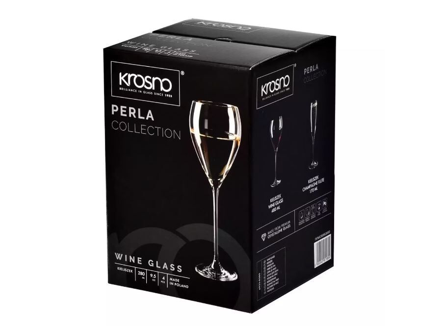 Набор бокалов для белого вина Жемчуг 280 мл. 4 шт, стекло, Krosno - фото 5