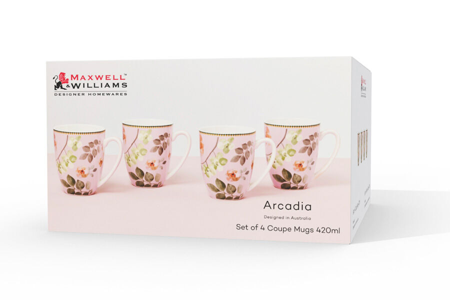 Набор кружек 0,42 л 4 штуки Arcadia, розовый, Maxwell and Williams - фото 3