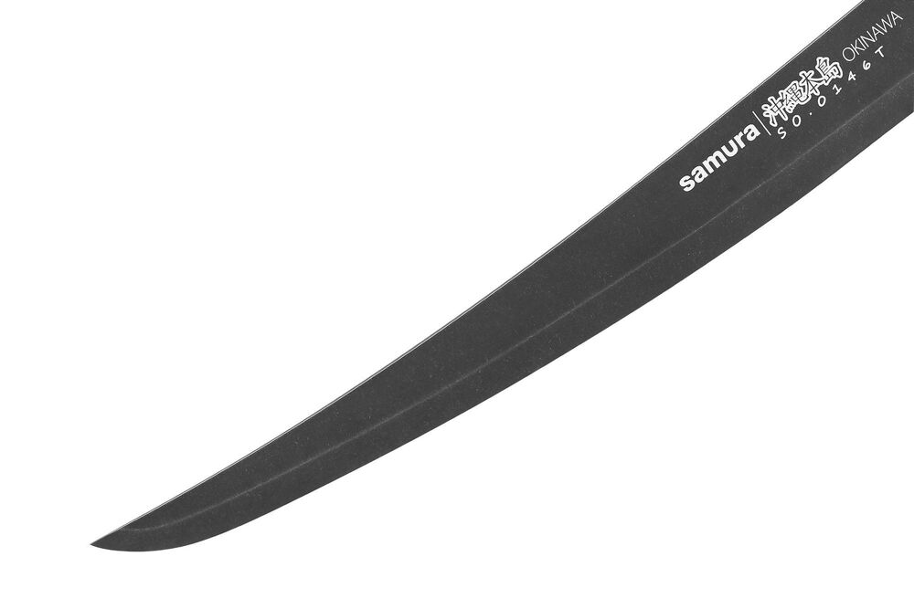 Нож кухонный "Samura OKINAWA" для нарезки, слайсер Tanto 230 мм, AUS-8 с галт, палисандр - фото 4