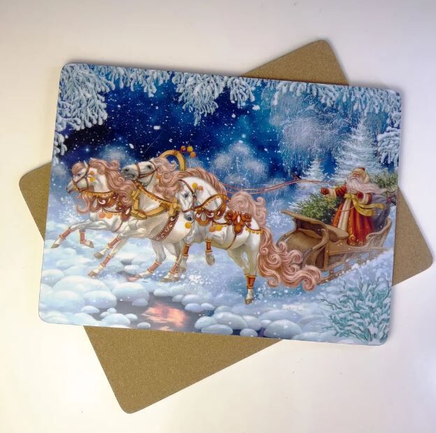 Большие подставки под горячее "Подарки от Деда Мороза" ,4 шт, 40х30 см, GenLex - фото 3