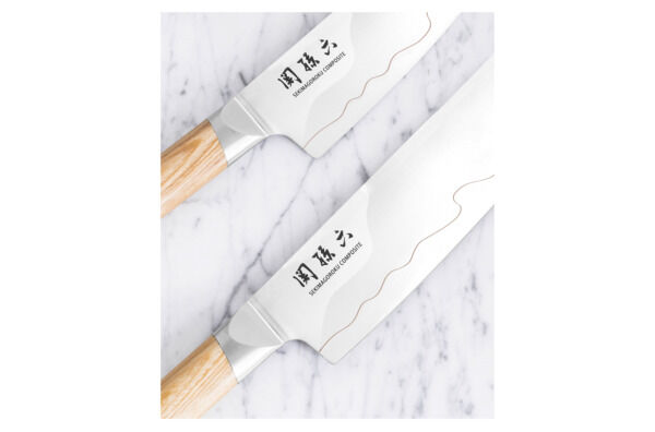 Нож кухонный KAI Магороку Композит 15 см, два сорта стали, ручка светлое дерево - фото 3