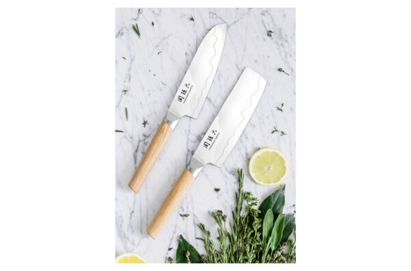 Нож кухонный KAI Магороку Композит 15 см, два сорта стали, ручка светлое дерево - фото 5