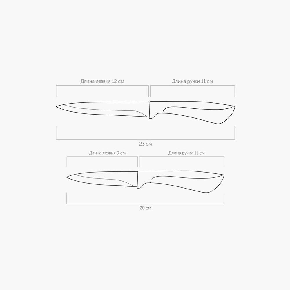 Набор Классик из 2 кухонных ножей в блистере, NADOBA, серия JANA - фото 3