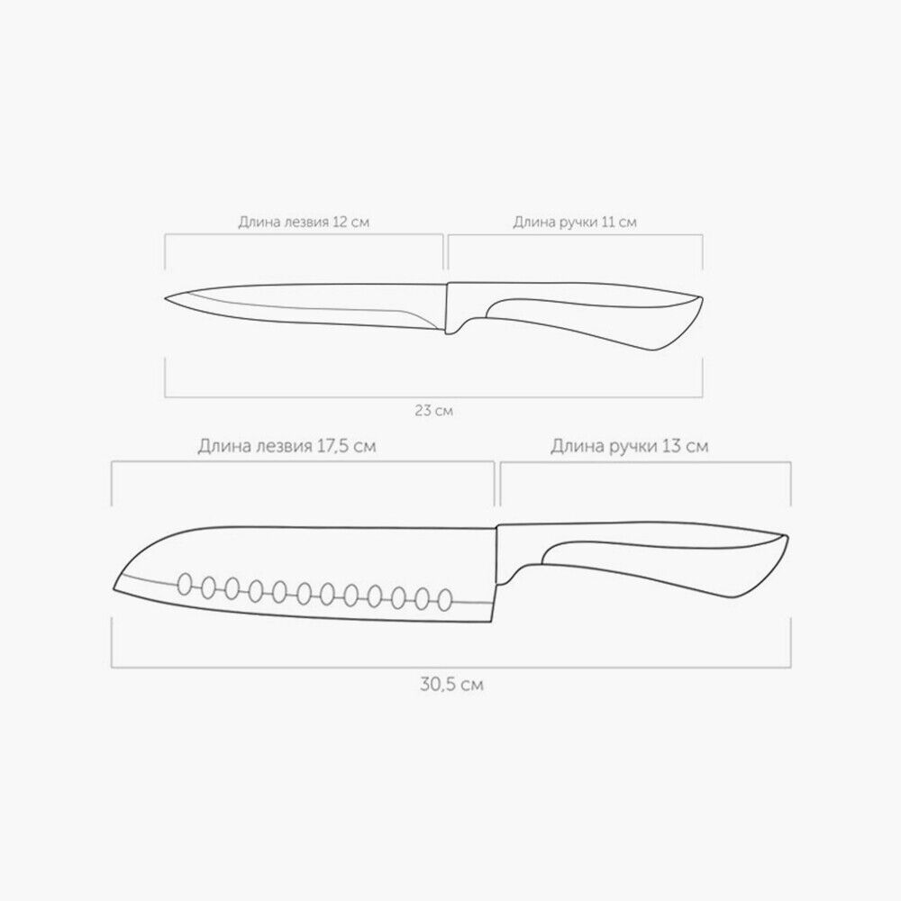 Набор Профи из 2 кухонных ножей в блистере, NADOBA, серия JANA - фото 3