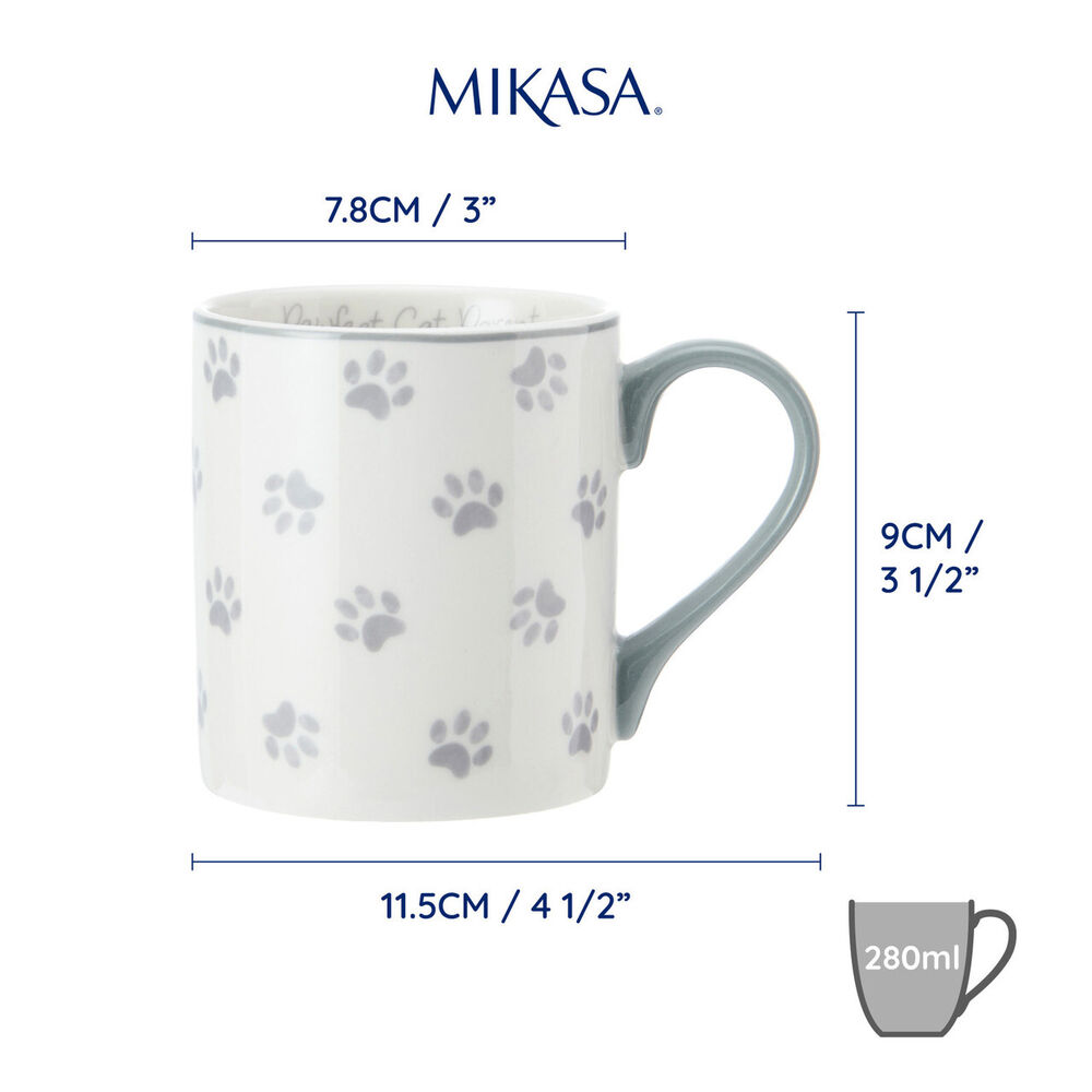 Кружка фарфоровая Pawfect Cat Parent Mikasa WHITE 280 мл - фото 4