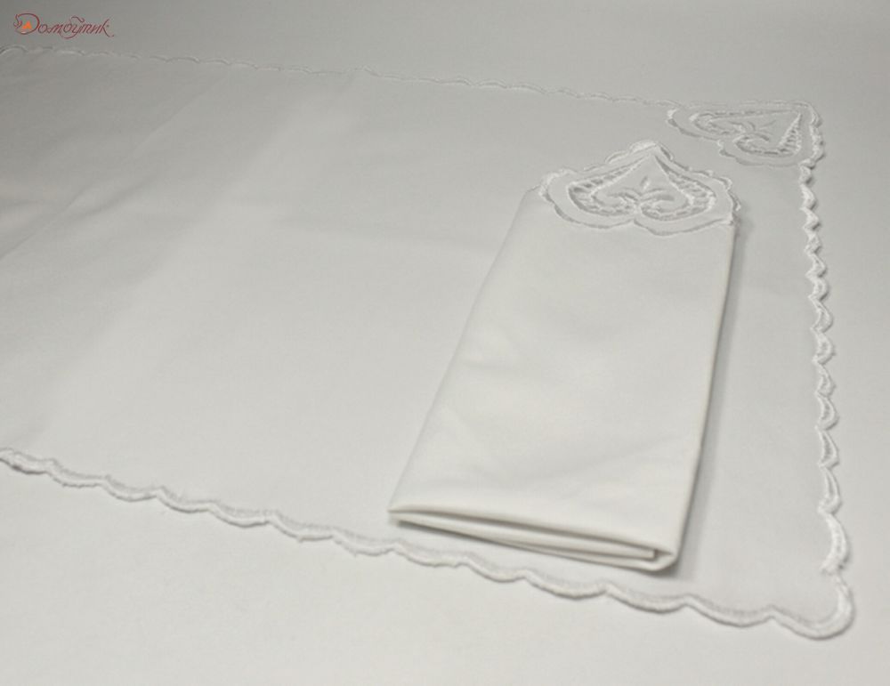 Салфетки "Белые с вышивкой" 35х35 см, (6 шт.), водоотталкивающие - фото 4