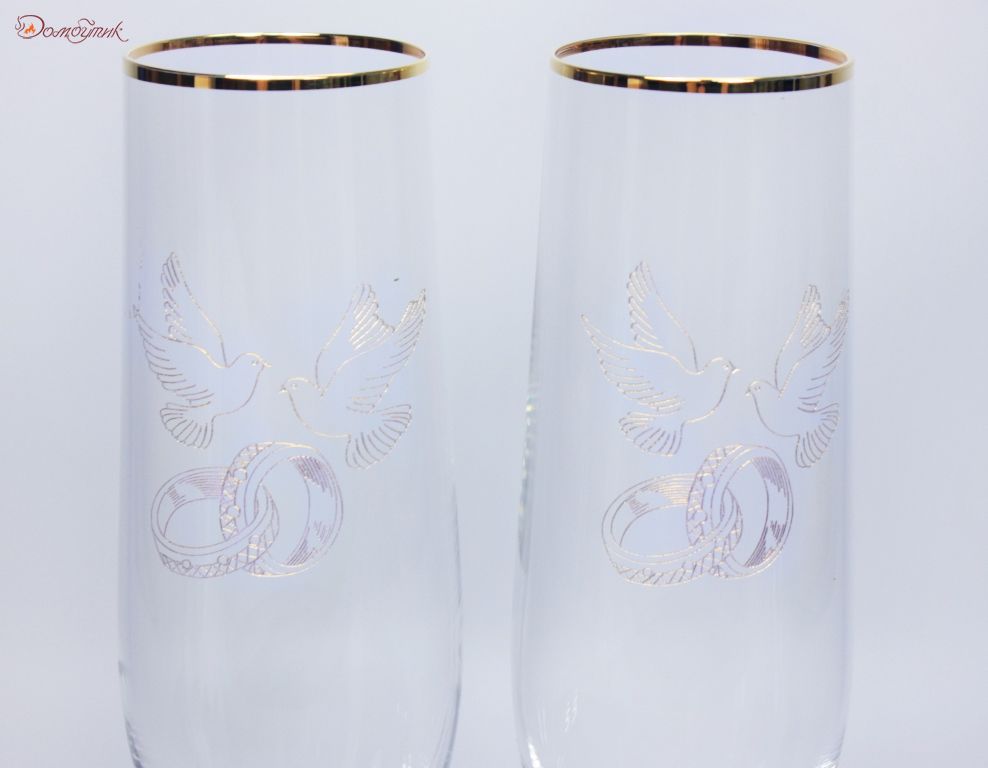 Свадебные бокалы для шампанского "Виола" 190 мл, 2 шт. - фото 6