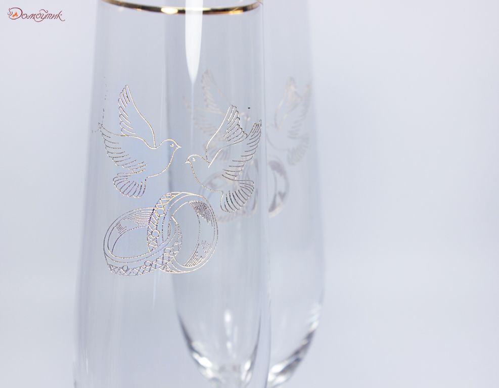 Свадебные бокалы для шампанского "Виола" 190 мл, 2 шт. - фото 7