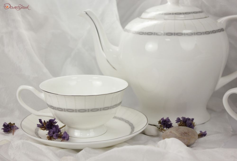 Чайный сервиз на 6 персон "Белый Антик" (15 предметов) - фото 3