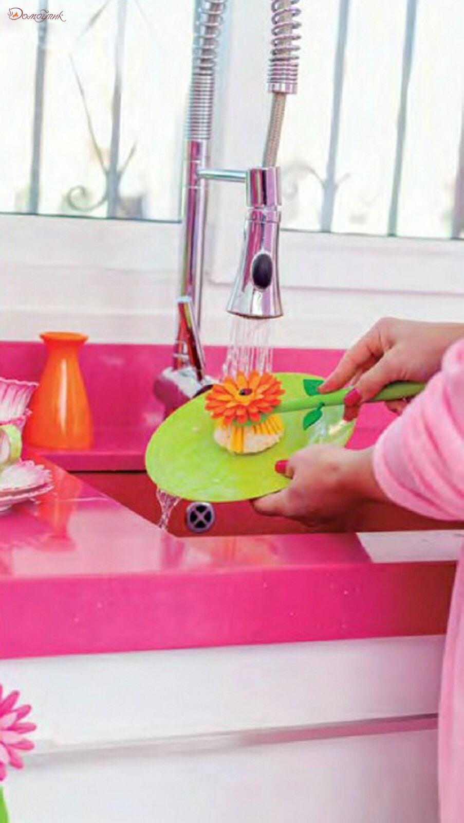 Щетка для мытья посуды "Flower power" в ассортименте - фото 2